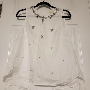 J. Crew Jeweled Sleeveless Shirt